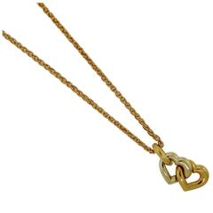 Cartier Two Color Gold Double Heart Link Necklace