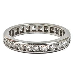 Large Diamond Platinum Eternity Band Ring Size 12