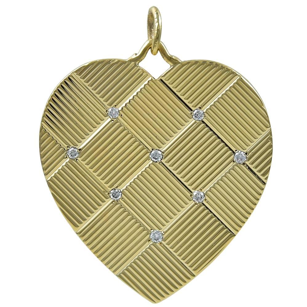 Tiffany & Co. Gorgeous Diamond Gold Heart Charm