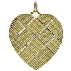 Tiffany & Co. Gorgeous Diamond Gold Heart Charm