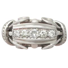 1940s Diamond and White Gold Cocktail Ring 7