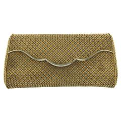 Vintage Bulgari Rare Two Color Woven Gold Evening Bag