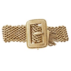 Antique 1900s Mesh Buckle Gold Bracelet