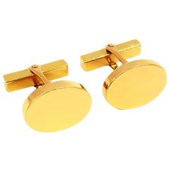 Tiffany & Co. Classic Original Mint Condition Engraved for Free Gold Cufflinks