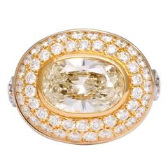 Bold Oval Diamond Gold Ring 6