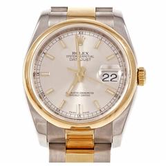 Rolex Yellow Gold Stainless Steel Datejust Automatic Wristwatch Ref 116203 