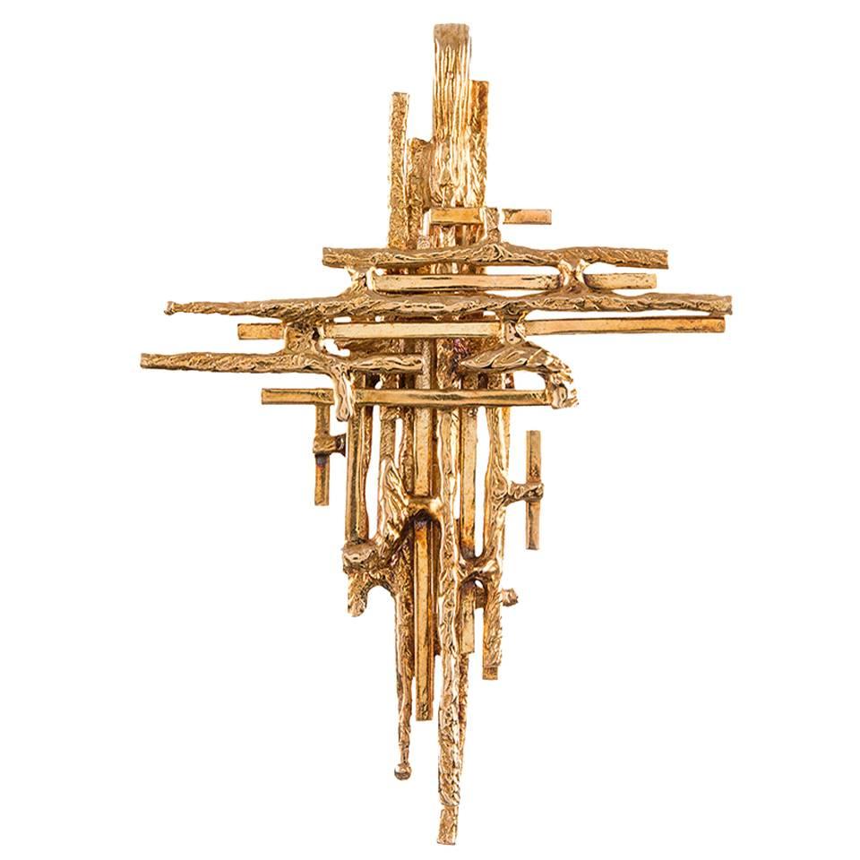 Peter Lindeman Gold Mid-Century Cross