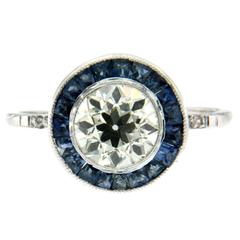 Antique Magnificent 1.38 Carat Art Deco Diamond Platinum Engagement Ring 