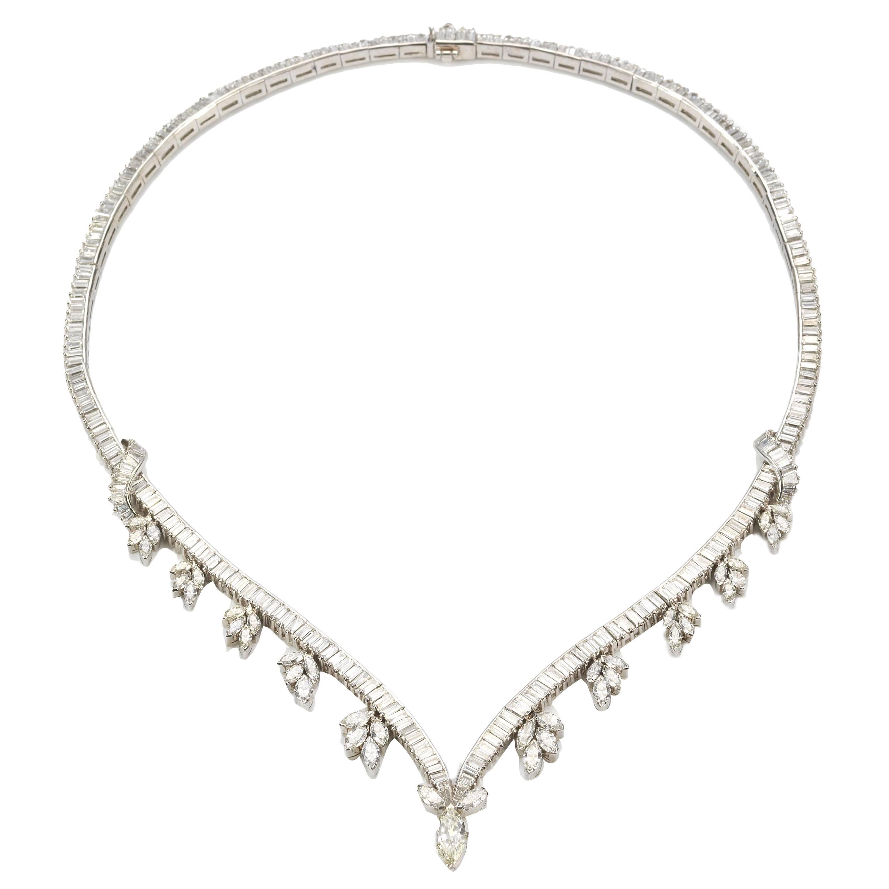1950s Diamond Gold Choker Necklace