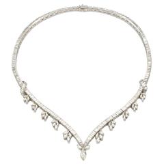 1950s Diamond Gold Choker Necklace