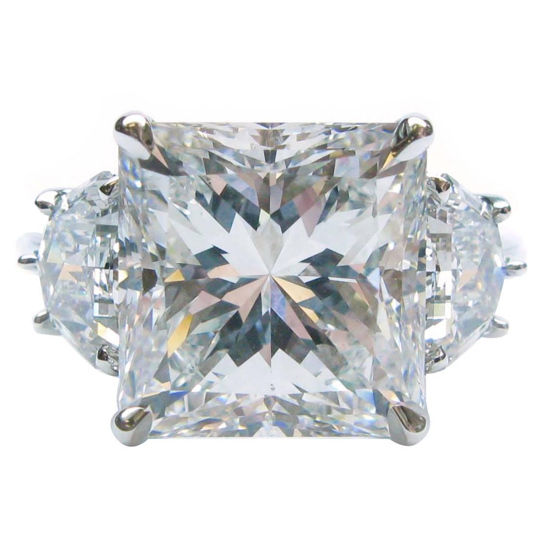 6.05 Carat GIA Cert Radiant Diamond Platinum Ring