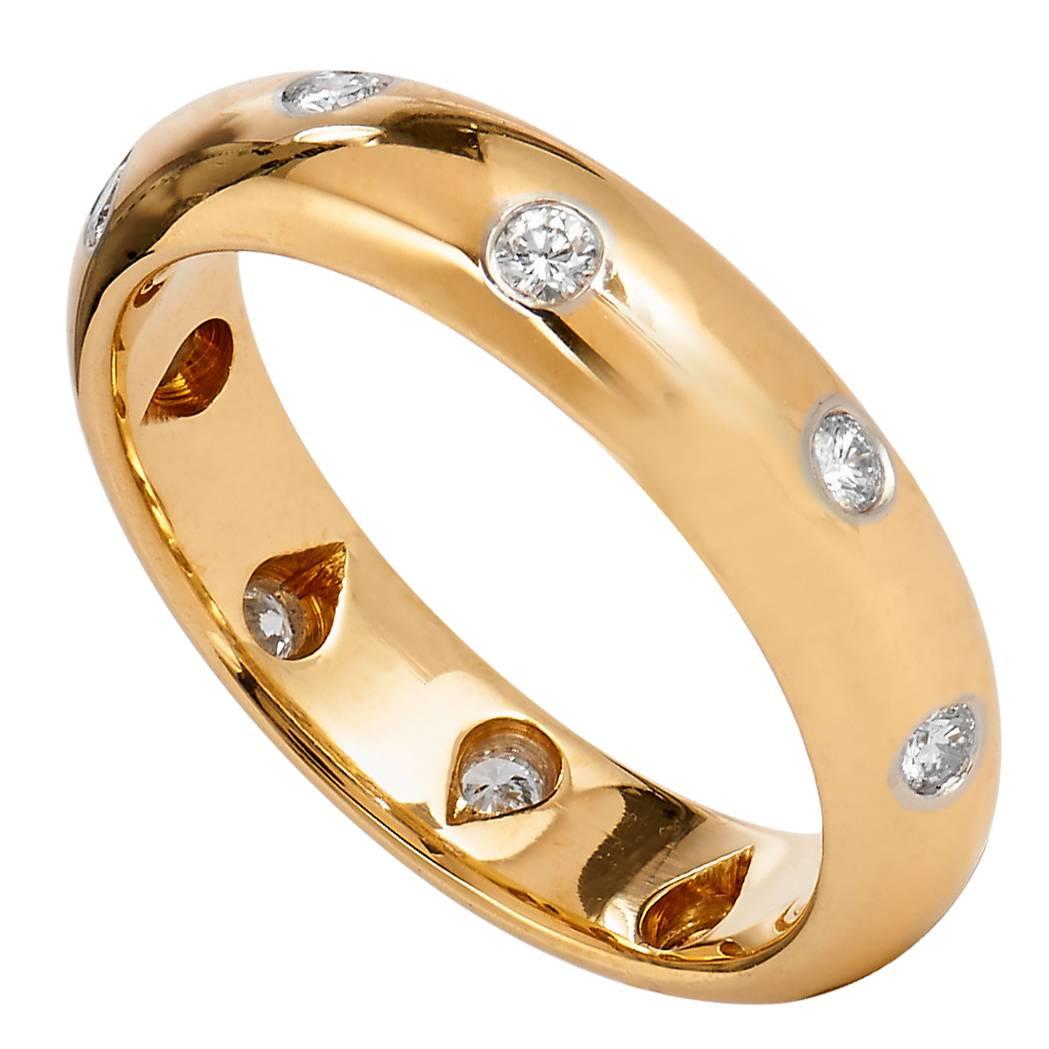 Tiffany & Co. Stunning Diamond Gold Etoile Band Ring