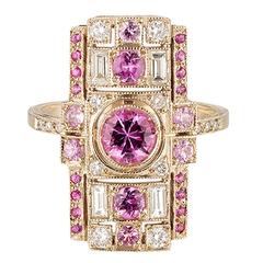 Sabine Getty Pink Sapphire Diamond Harlequin Ring 