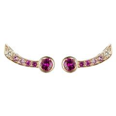 Sabine Getty Pink Sapphire Diamond Harlequin Earrings