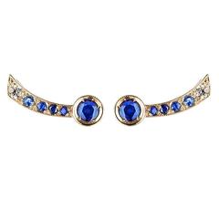 Sabine Getty Blue Sapphire Diamond Harlequin Earrings