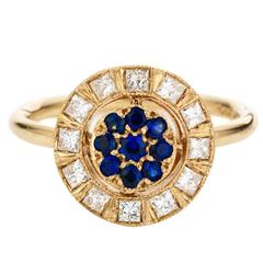 Sabine Getty Blue Sapphire Diamond Harlequin Ring