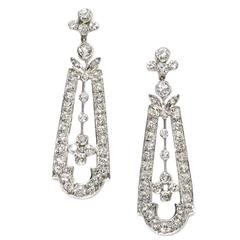 1.50 Carats Diamonds Gold Drop Earrings 11