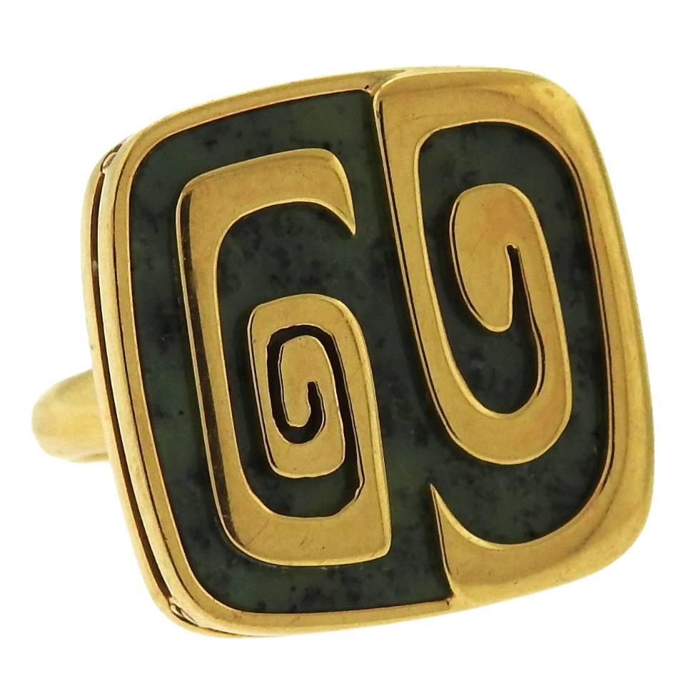 Bulgari Green Garnet Gold Ring