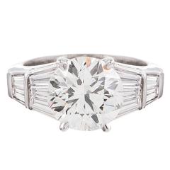 3.01 Carats Diamonds Platinum Solitaire Ring