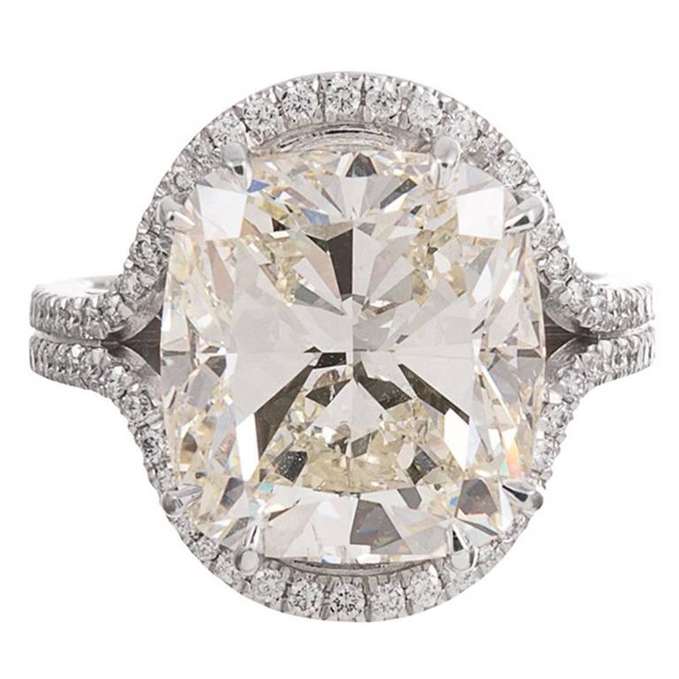 10.13 Carat Oval Cushion Diamond Solitaire Ring at 1stDibs