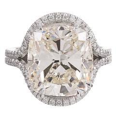 10.13 Carat Oval Cushion Diamond Solitaire Ring