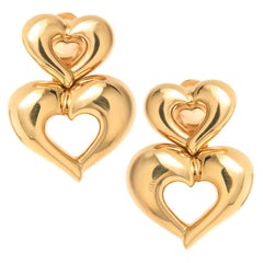 Van Cleef & Arpels Gold Double Heart Earrings