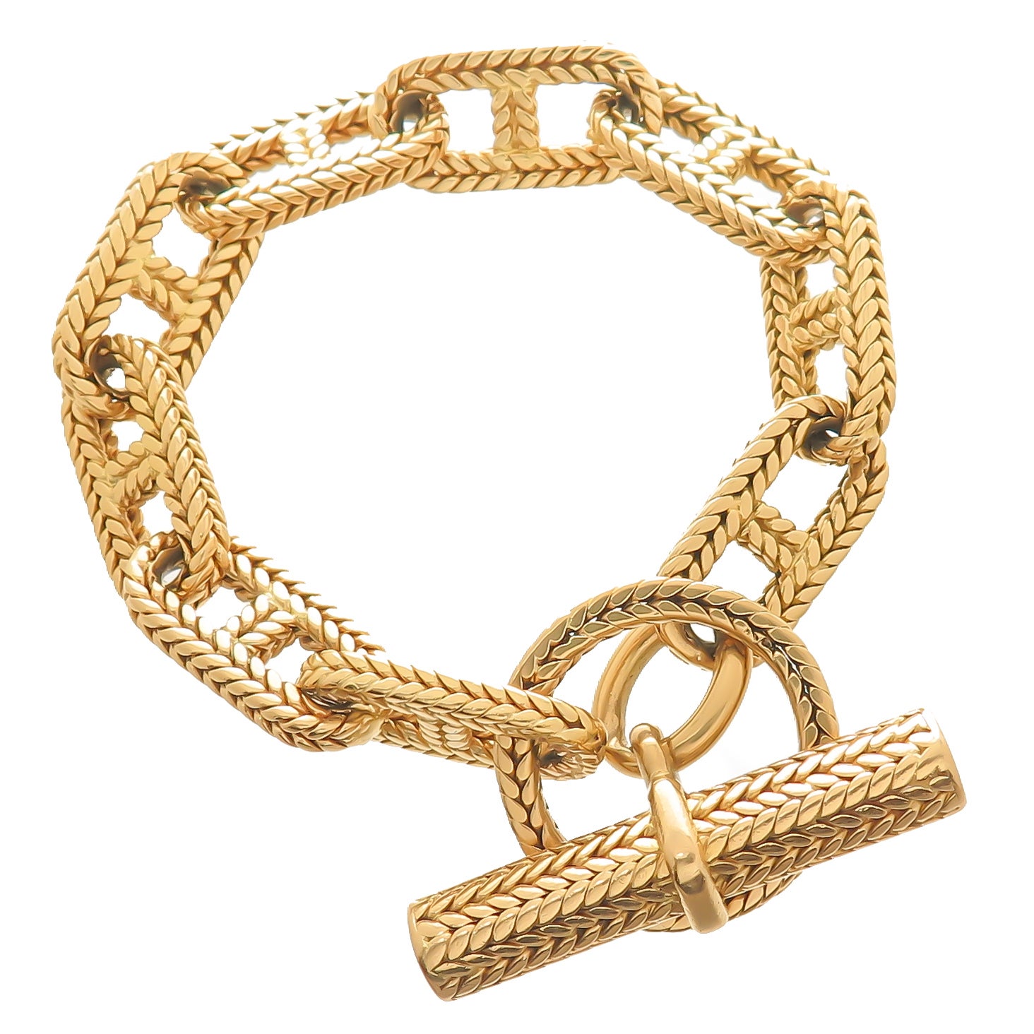 hermes chaine d'ancre bracelet gold 