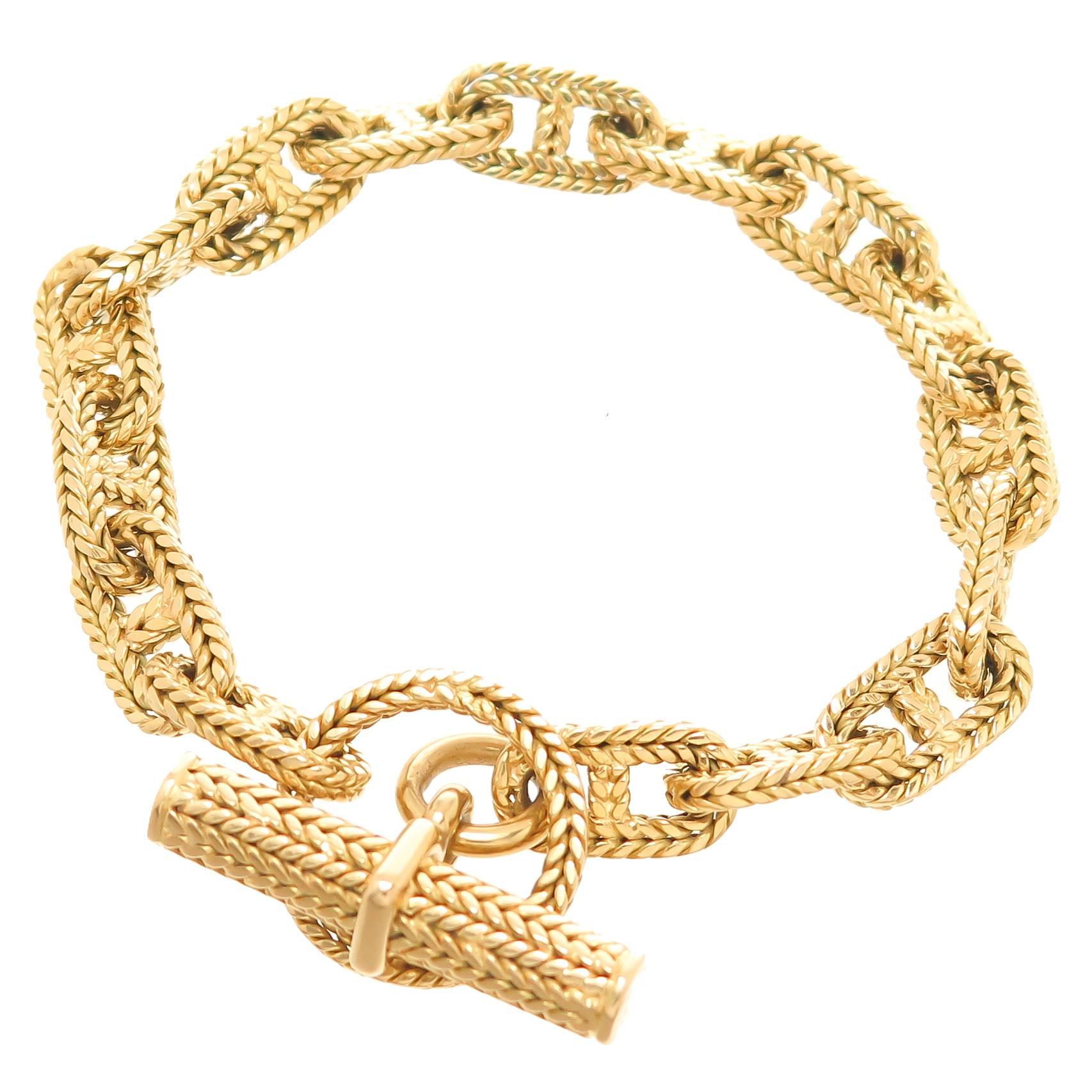 Hermes Chaine D' Ancre Gold Medium Link Bracelet