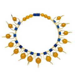 Lapis and Amber Collar