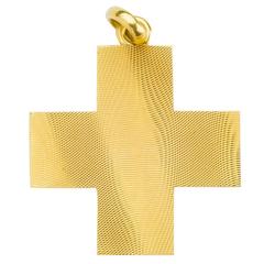 Bulgari Gold Greek Cross Pendant