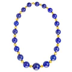 Carvin French Lapis Bead Necklace
