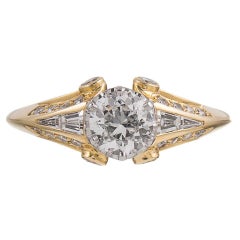 .61 Carat Center Old European Cut Diamond Gold Solitaire Ring