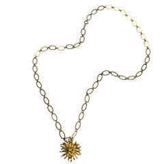 1970s Cartier Chrysophrase Gold Pendant Necklace