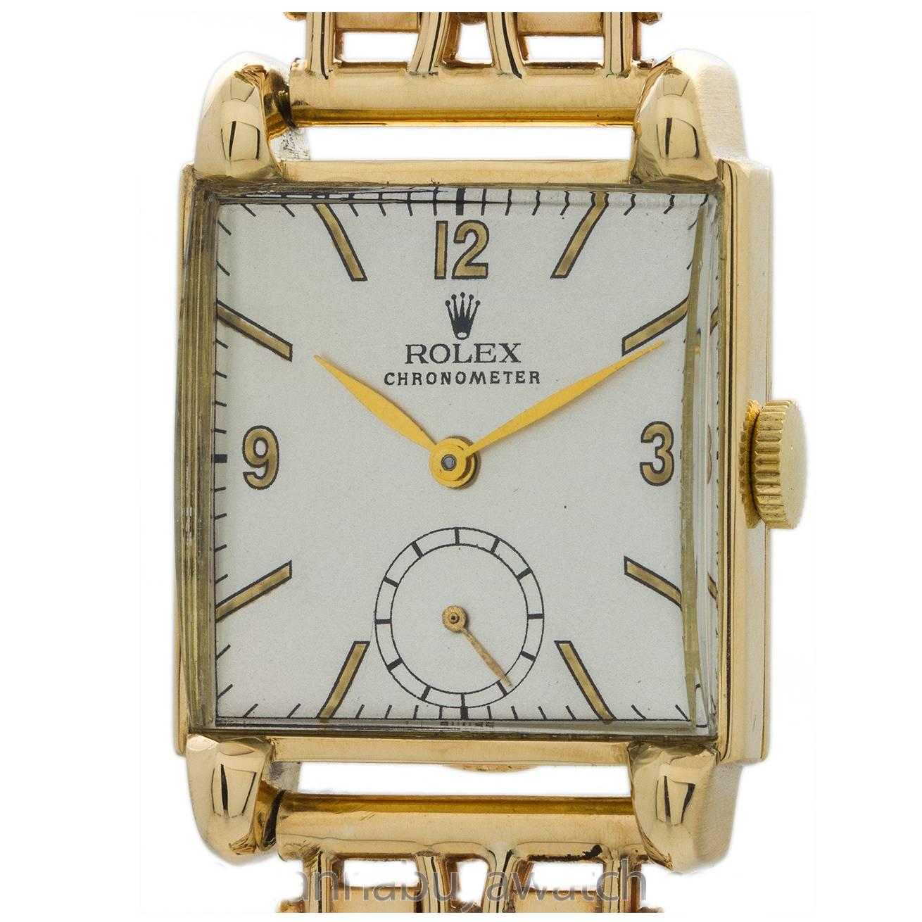 Rolex Ladies Yellow Gold Manual Wind Dress Wristwatch 1950s