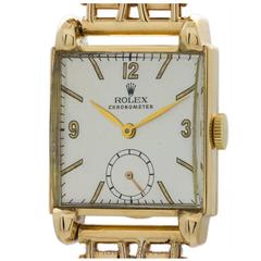 Retro Rolex Ladies Yellow Gold Manual Wind Dress Wristwatch 1950s 