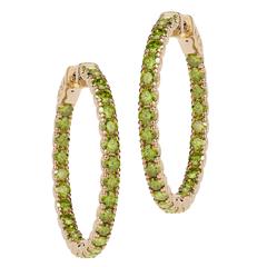 Peridot Gold Zeta Hoop Earrings