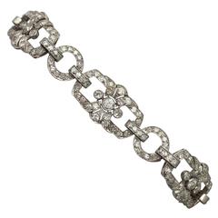 4.62ct Diamond and Platinum Bracelet - Art Deco - Antique Circa 1930