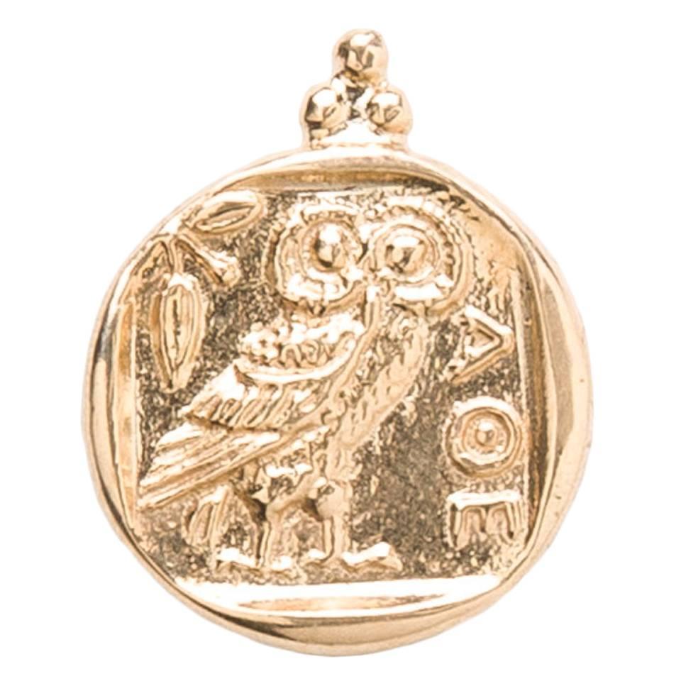 Owl of Athena Gold Pendant