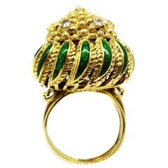 Enamel Gold Dome Ring 2