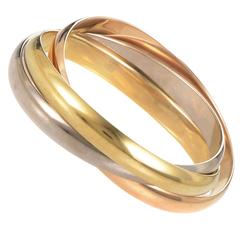 Cartier Trinity Three Color Gold Rolling Bangle Bracelet