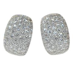 Cartier 5 Carats Magnificent Brilliant Diamonds Gold Hoop Earrings