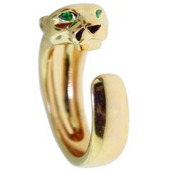 Cartier "Panthere" Panther Onyx Tsavorite Garnet Gold Ring 