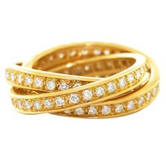 Cartier Diamond Gold Trinity Rolling Ring