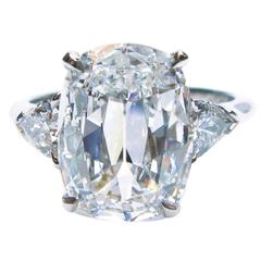4.04 Carat Cushion Brilliant Diamond Platinum Ring at 1stDibs | shield ...