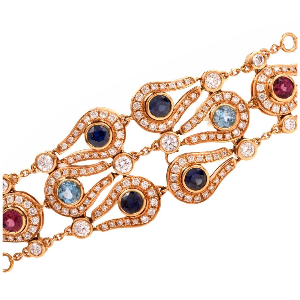 Di Modolo Milano Fiamma Multi Stone Gold Bracelet