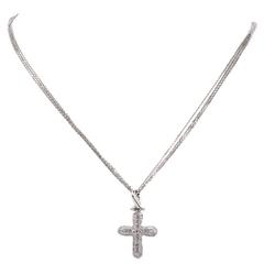 Oliva Diamond Gold Cross Pendant Necklace