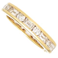 Vintage Cartier Diamond Gold Eternity Band Ring