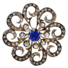 Victorian Diamond Gold Brooch