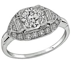 0.85 Carat Diamond Platinum Engagement Ring