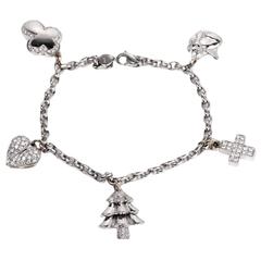 Italian Stella Diamond Gold Charm Bracelet